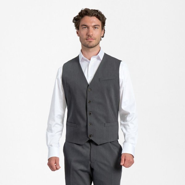 Zoom bild av Traveller waistcoat modern fit, dark grey