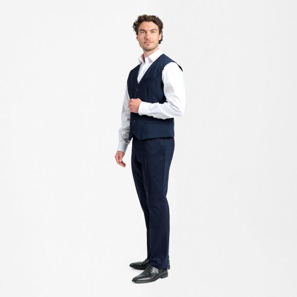 Zoom bild av Traveller waistcoat modern fit, dark blue