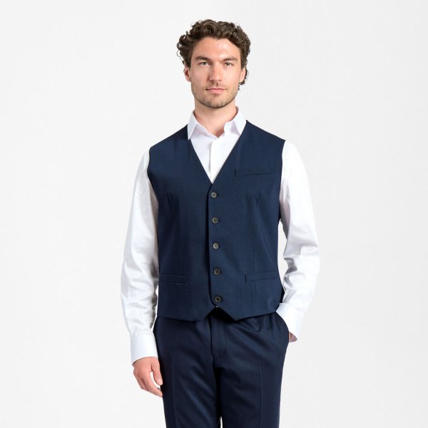 Zoom bild av Traveller waistcoat modern fit, dark blue