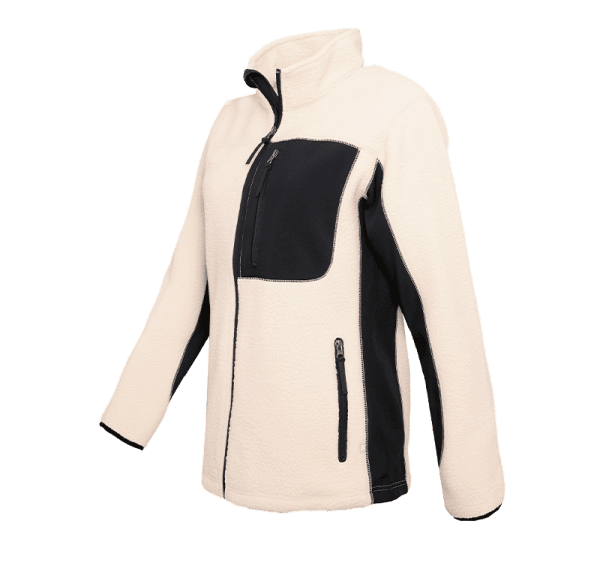 Zoom bild av Womens pile fleece jacket, sand/black