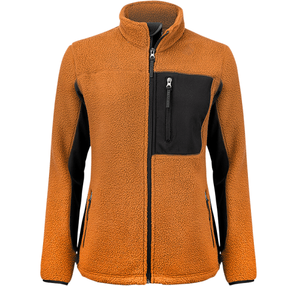 Zoom bild av Womens pile fleece jacket, orange/black